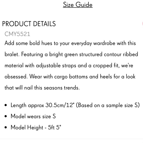 PrettyLittleThing Bright Green Structured Contour Ribbed Strappy Bralette Small - Picture 3 of 4